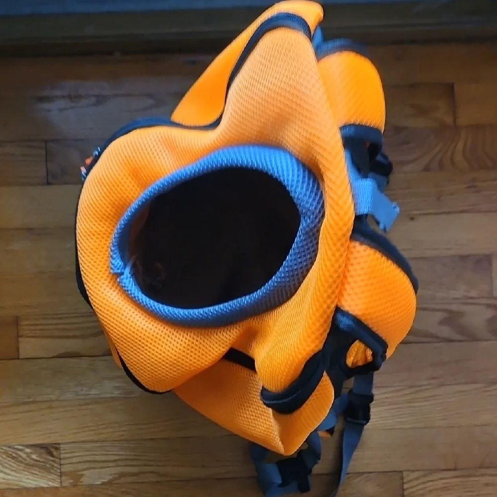 Orange and Gray Backpack Pet Carrier